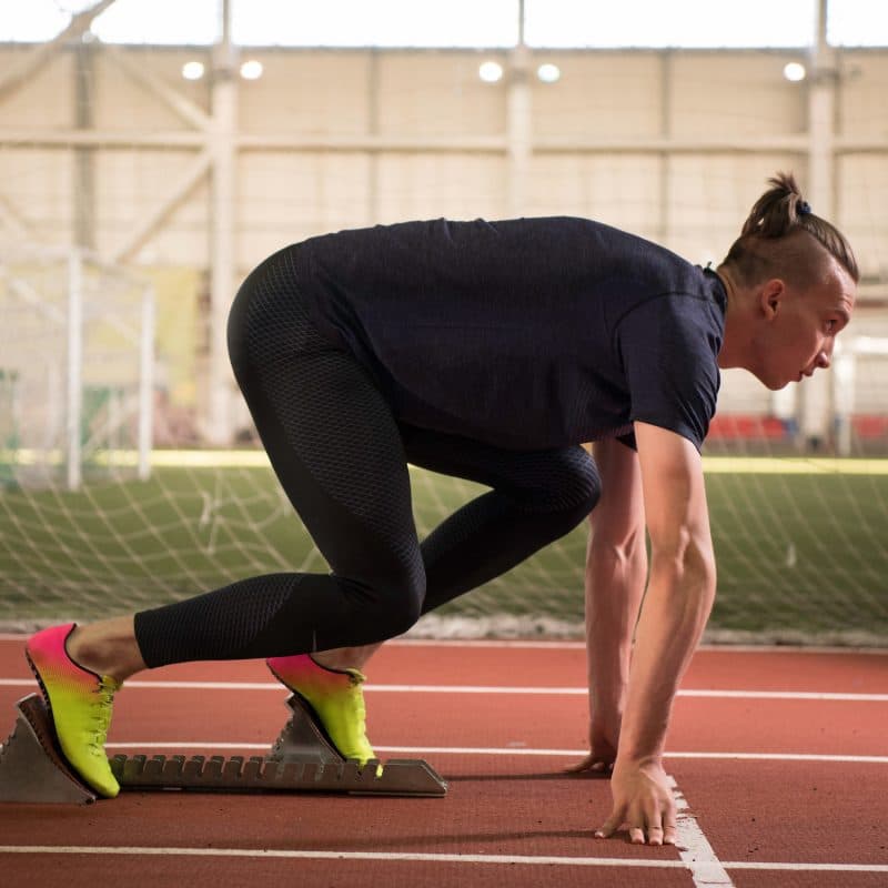 Athlete at the starting line