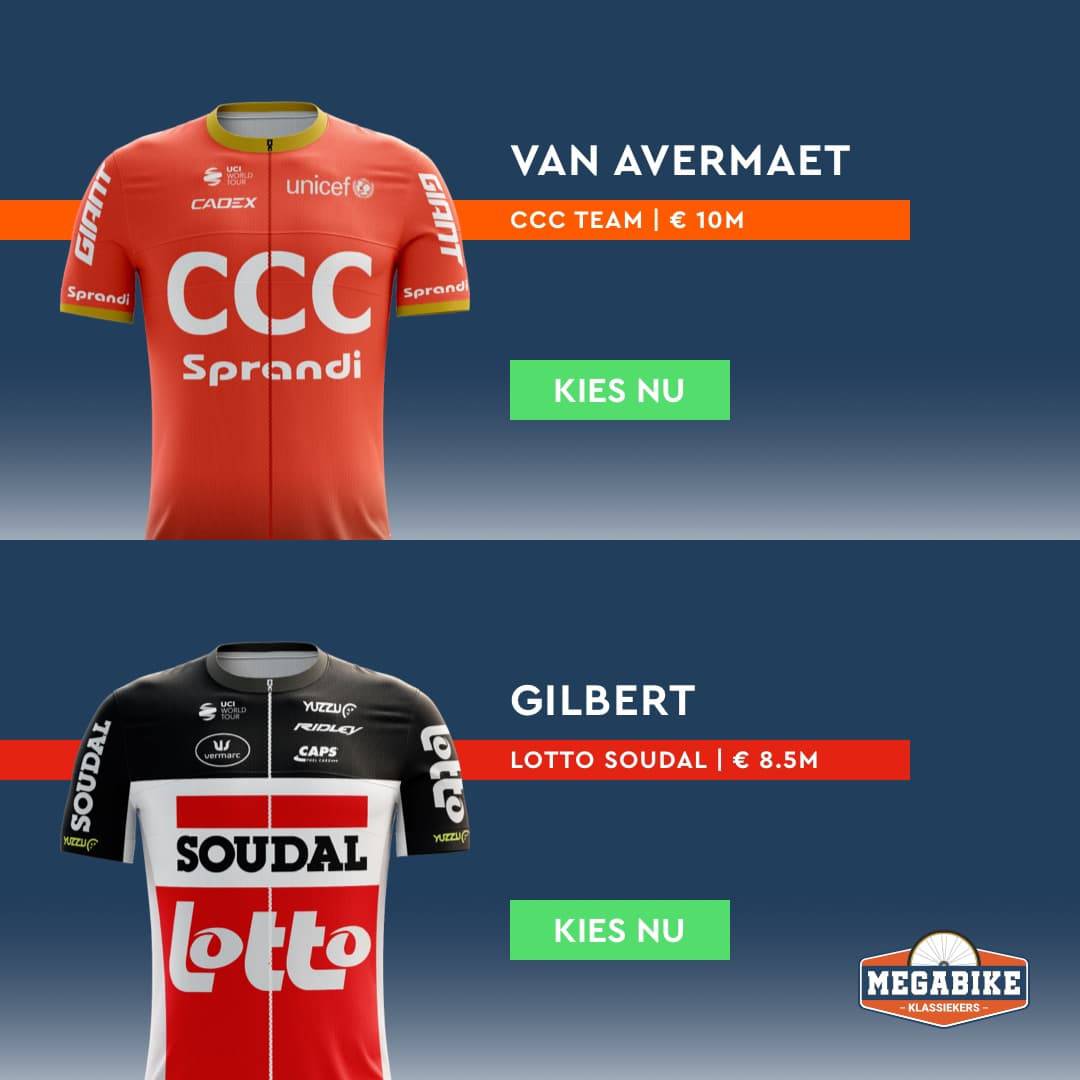 Megabike Klassiekers 2020 Facebook Ad Van Avermaet or Gilbert