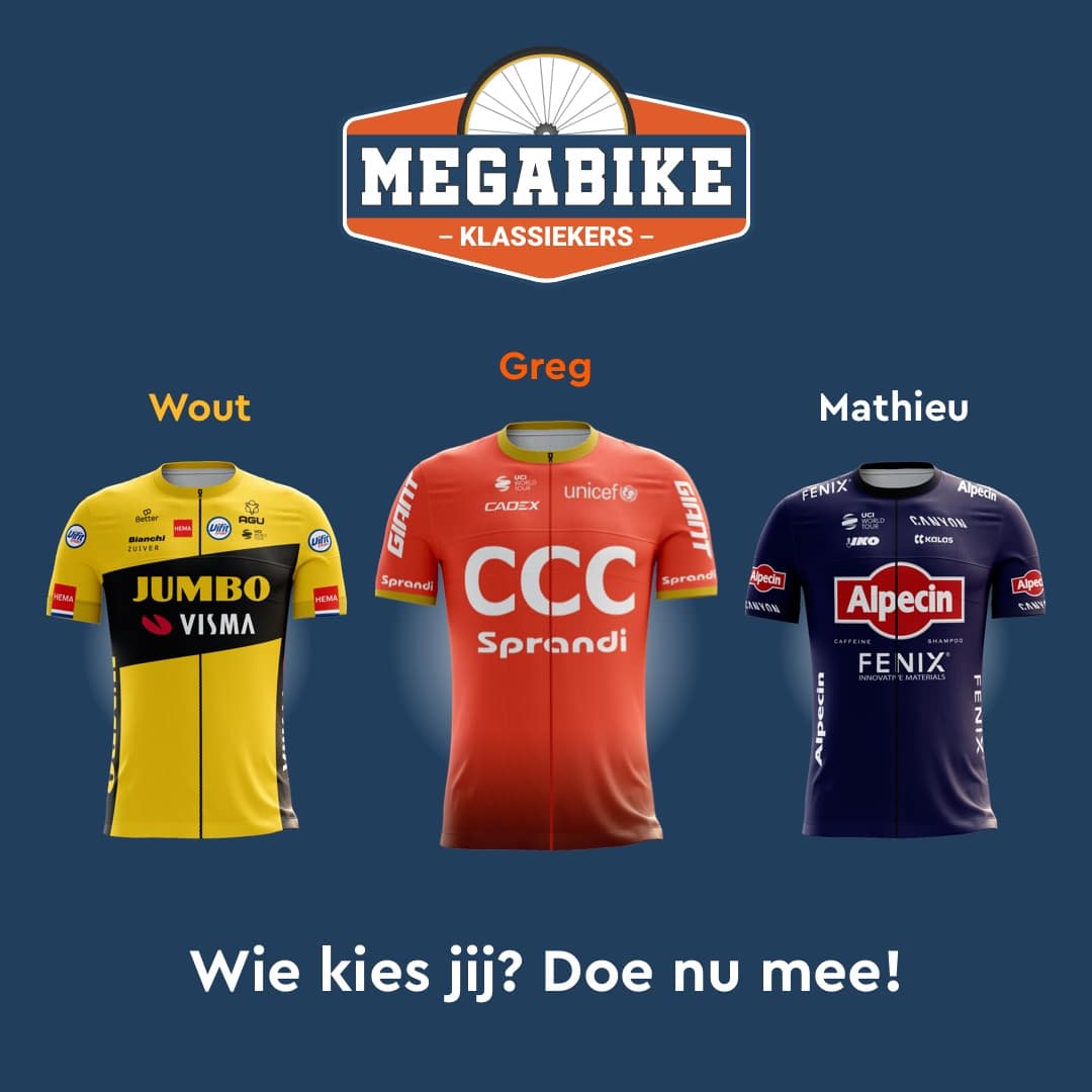 Megabike Klassiekers 2020 Facebook Ad Pick Wout, Greg or Mathieu